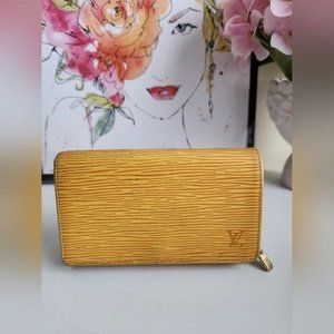 Louis Vuitton Yellow Epi Leather Porte Monnaie Billets Tresor Wallet